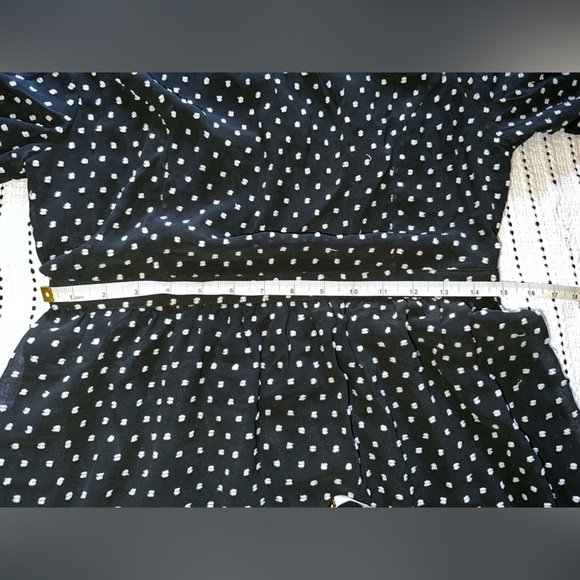 I. Madeline Black and White Polka Dot Dress, L - Picture 5 of 7